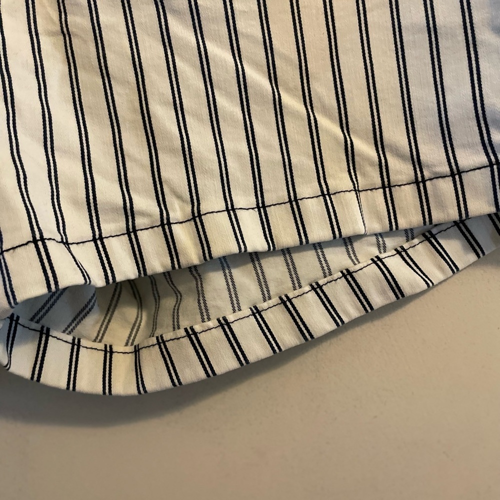 Judy Blue Navy White Striped High Waist Denim Short Rose Gold Buttons Size 1X - Picture 15 of 16